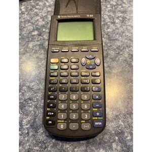 Black Texas Instrument TI-83 Graphing Calculator with cover.  Works great!